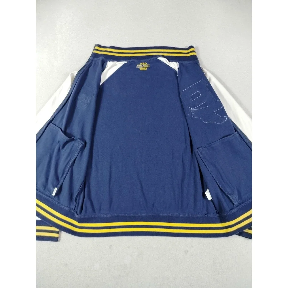 Polo Ralph Lauren Track Jacket Mens Large Blue Colorblock P67 Varsity Full Zip
